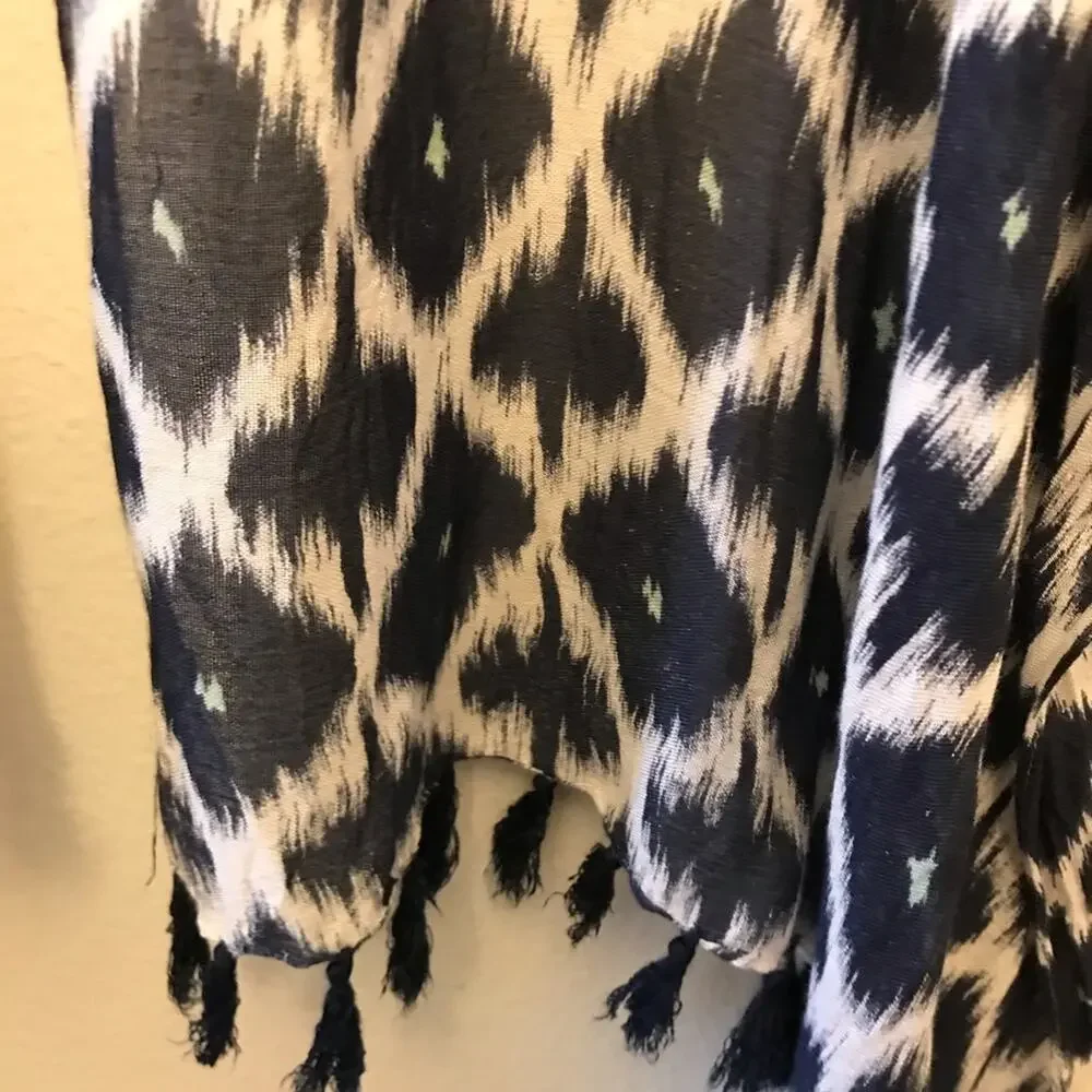 Navy Blue Diamond Boho Scarf